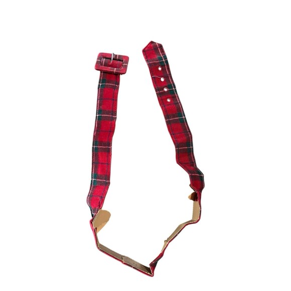 VTG 1950's Kerrybrooke Thin Red Green Flannel Coat Jacket with Belt USA Made - Picture 3 of 7